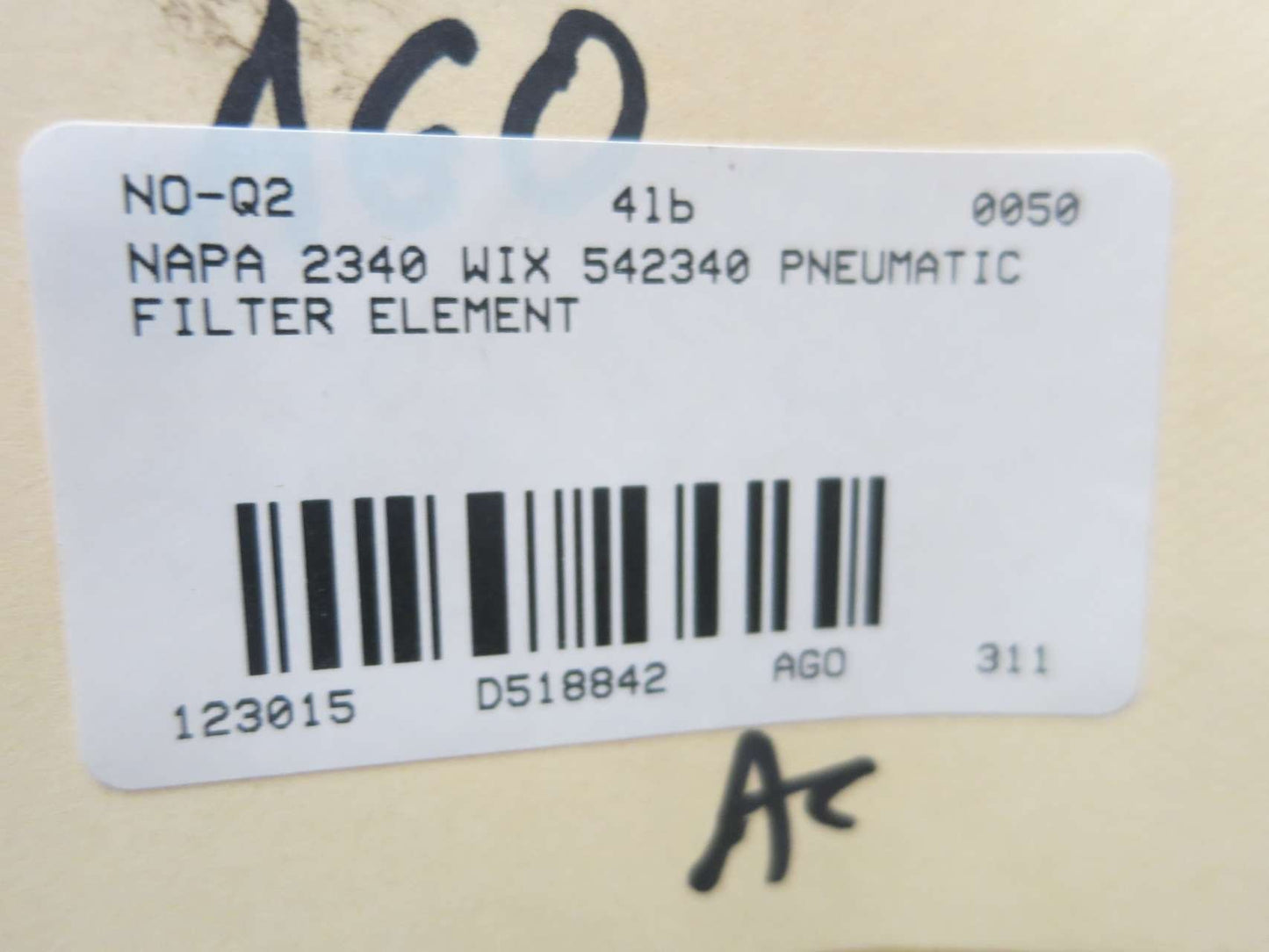 Napa 2340 WIX 542340 Pneumatic Filter Element D518842