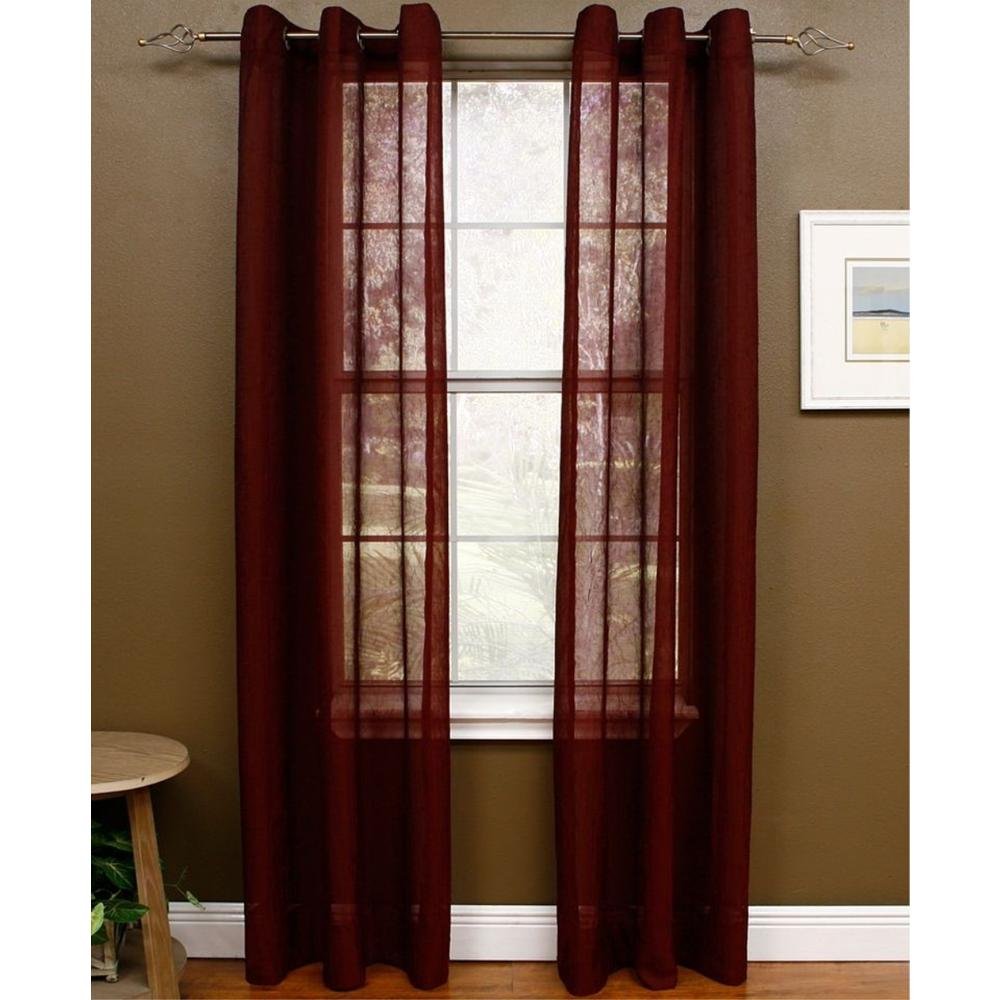 Miller Curtains Preston 84-inch Grommet-top Sheer Panel Merlot