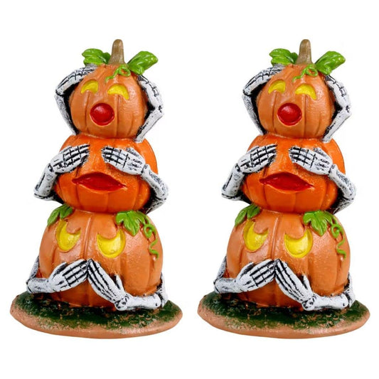 Lemax Village Collection - Spooky Town Pumpkin Snowmen Set of 2 Village Accessory #34073