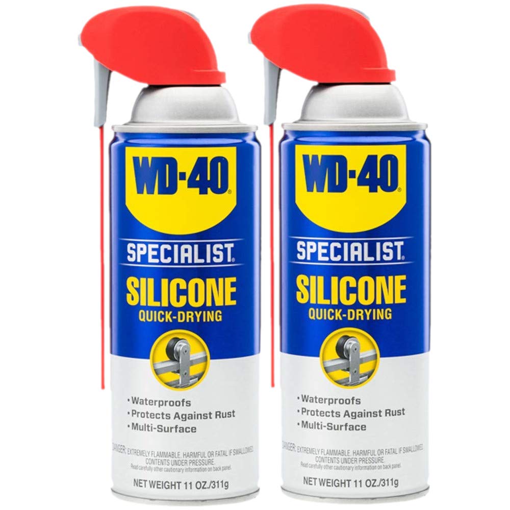 WD-40 Specialist Silicone Lubricant with Smart Straw Sprays 2 Ways, Twin-Pack, 11 OZ