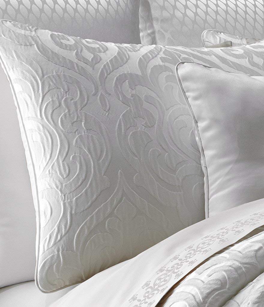J. Queen New York Astoria Damask Queen Comforter Set in White