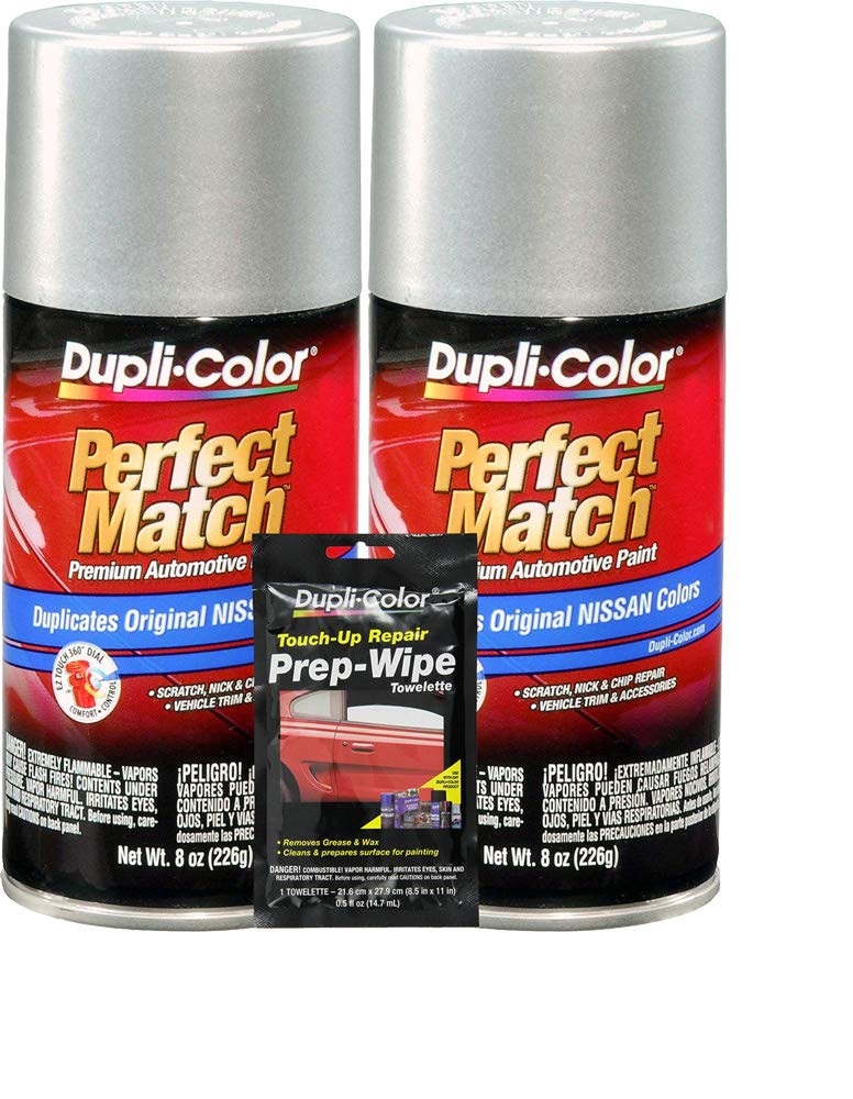 Dupli-Color Platinum (M) Exact-Match Automotive Paint - 8 oz, Bundles Prep Wipe (3 Items)