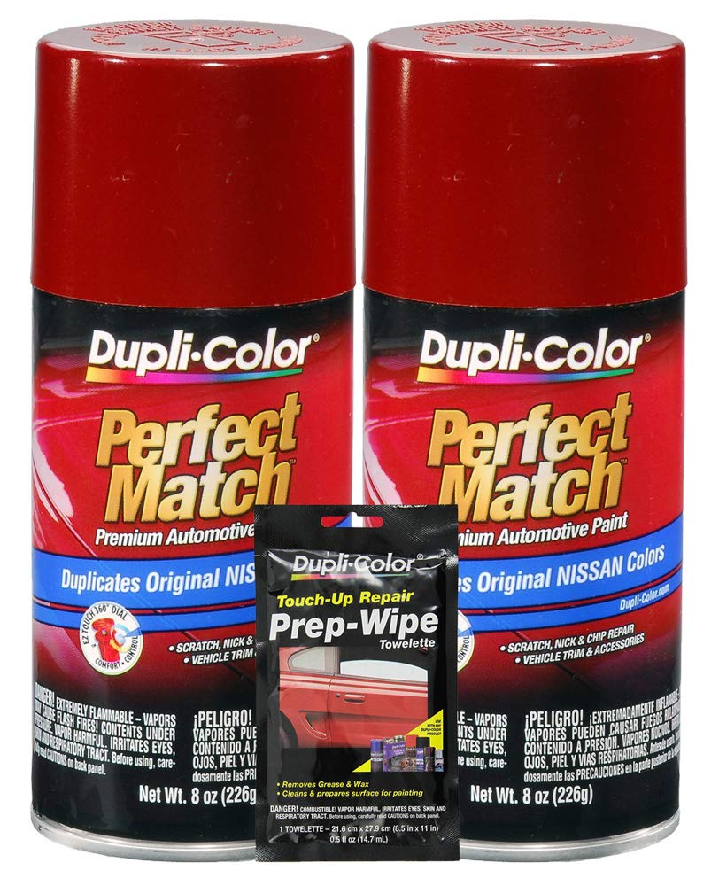 Dupli-Color Cherry Red Pearl (M) Exact-Match Automotive Paint - 8 oz, Bundles Prep Wipe (3 Items)