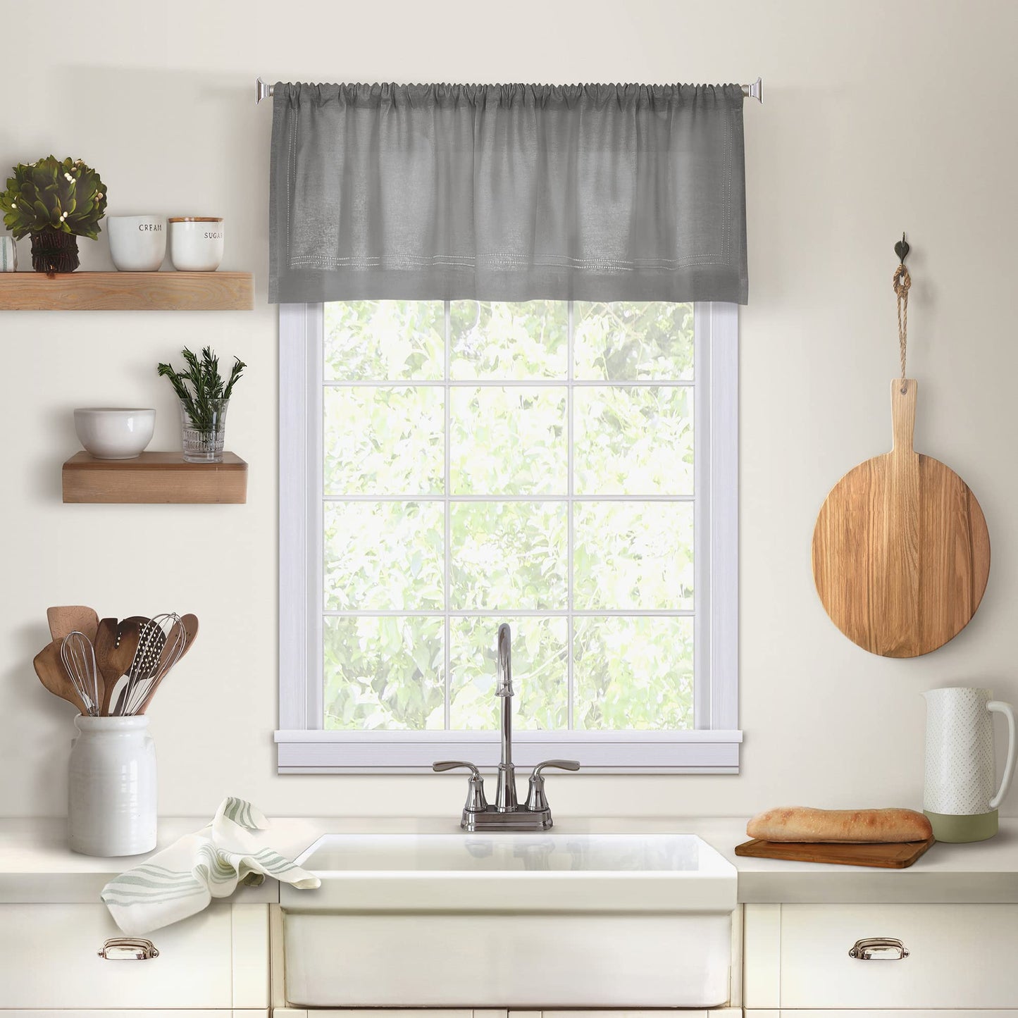 Elrene Home Fashions Cameron Linen Tier Curtains