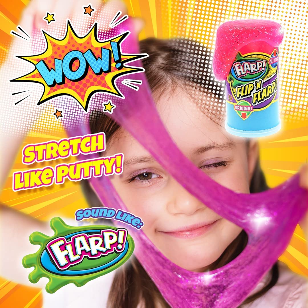 Flip & Flarp Noise Putty for Kids Double Pack Original & Glitter JA-RU Farrt Gas Noise Maker Slime Cloud & Scented Putty Fidget Stress Toy for Boys, 047-1A