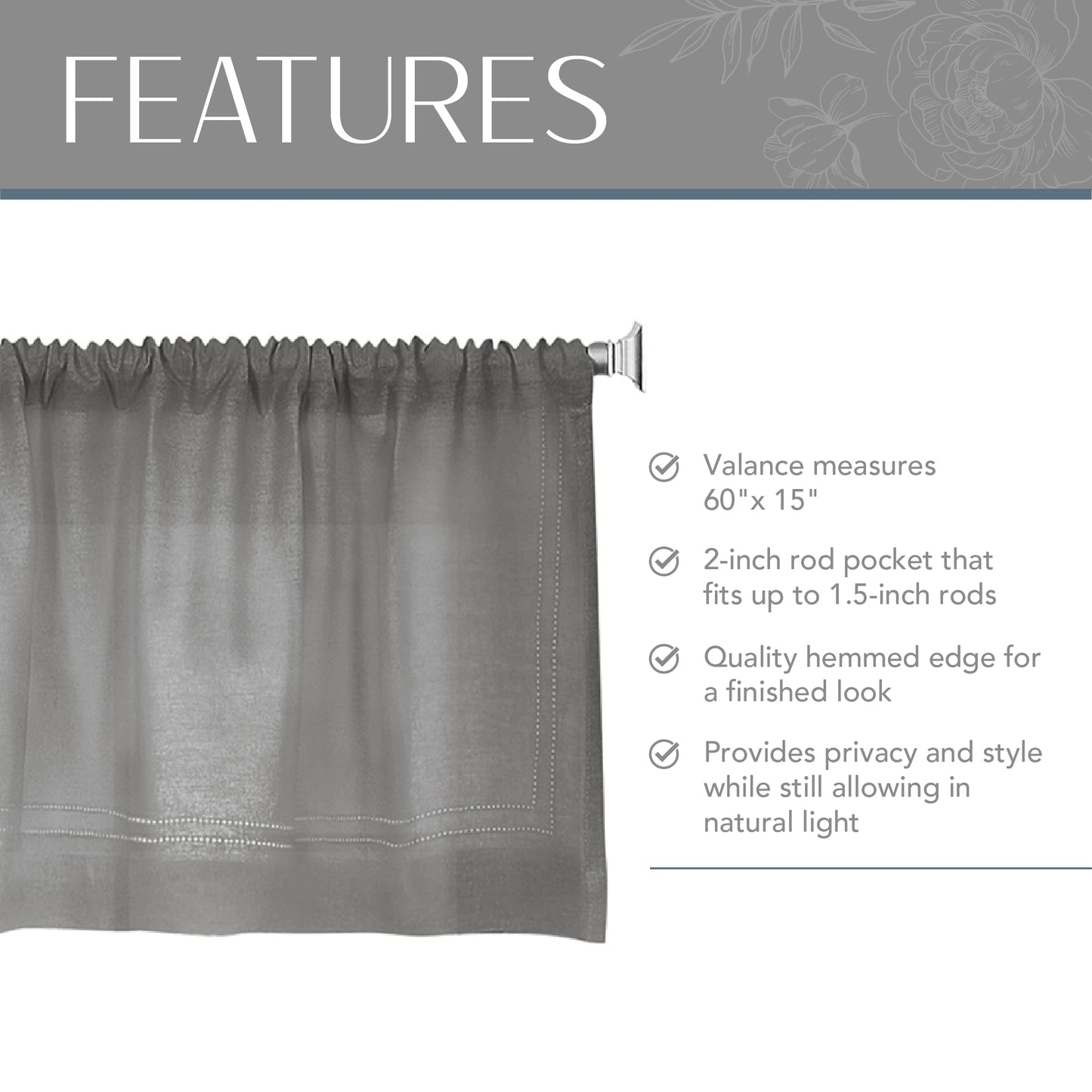 Elrene Home Fashions Cameron Linen Tier Curtains