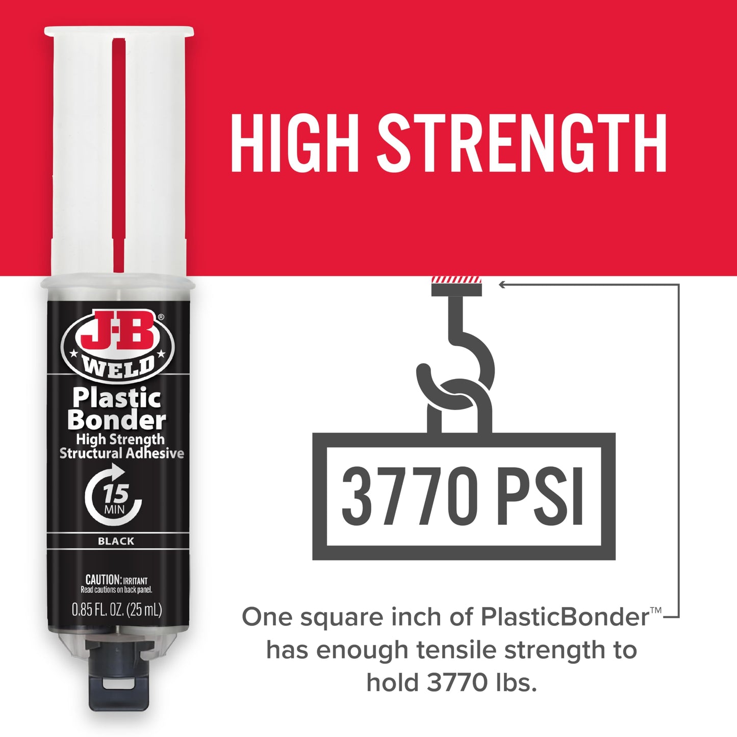 J-B Weld Plastic Bonder Black 25ml Syringe