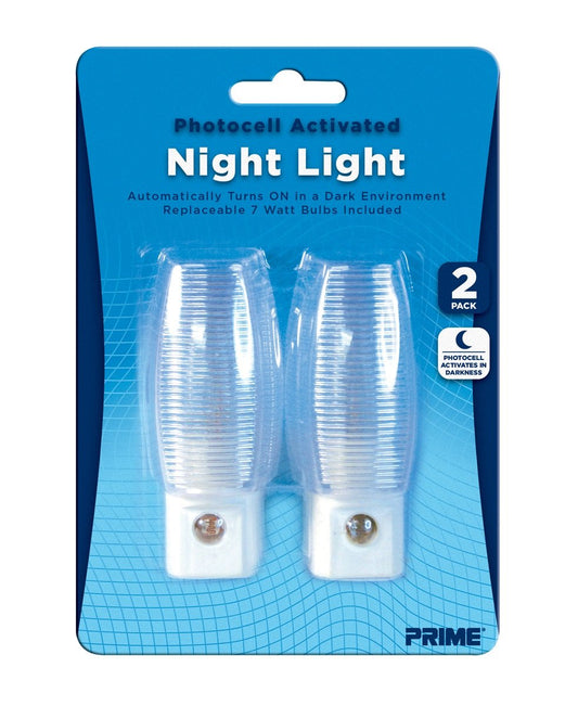 Prime Wire & Cable NLA2P Incandescent Automatic Night Light, 2-Pack, White