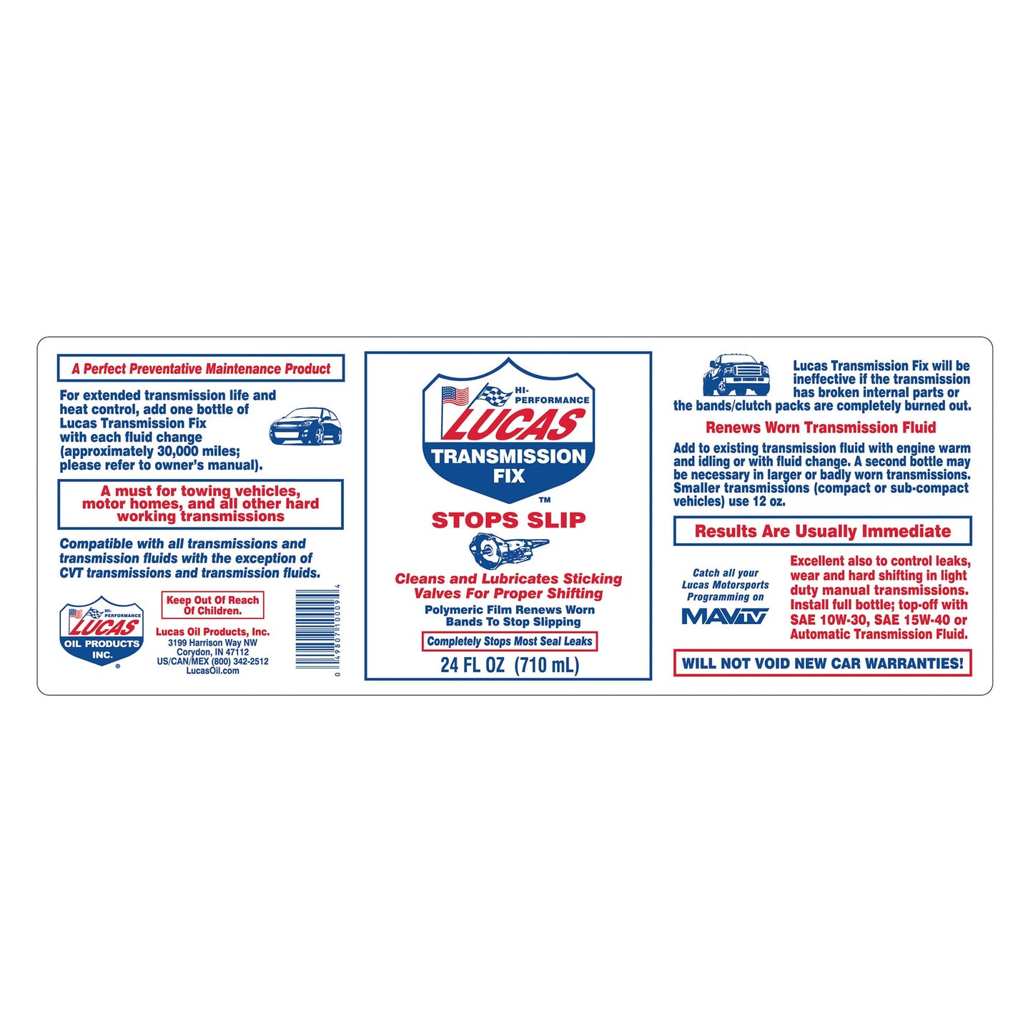 Lucas Oil 10009 Transmission Fix - 24 Ounce