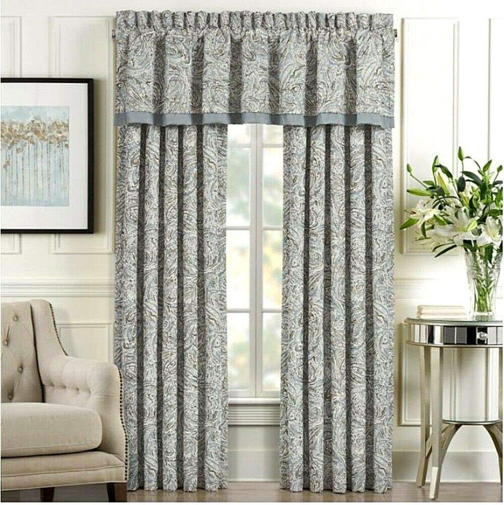 J. Queen New York Giovani 84-Inch Rod Pocket Window Curtain Panel Pair in Spa
