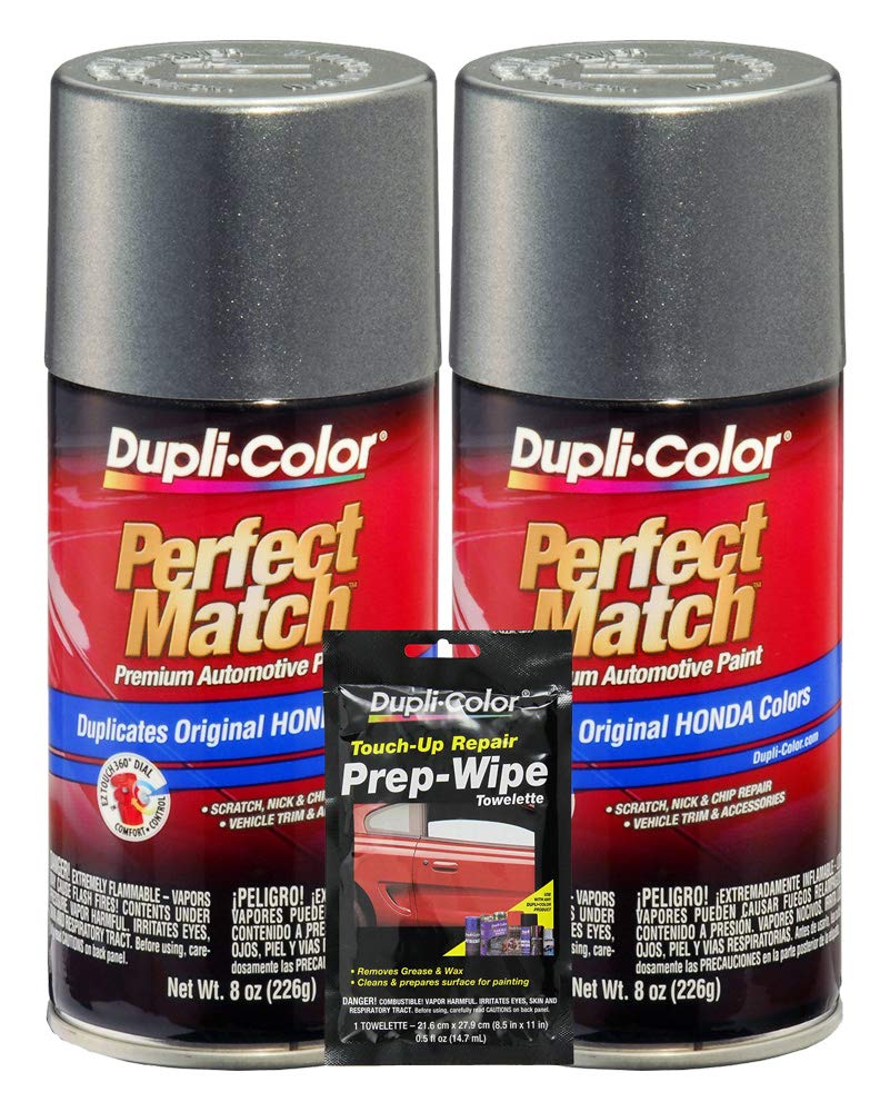 Dupli-Color Polished Metal (M) Exact-Match Automotive Paint - 8 oz, Bundles Prep Wipe (3 Items)