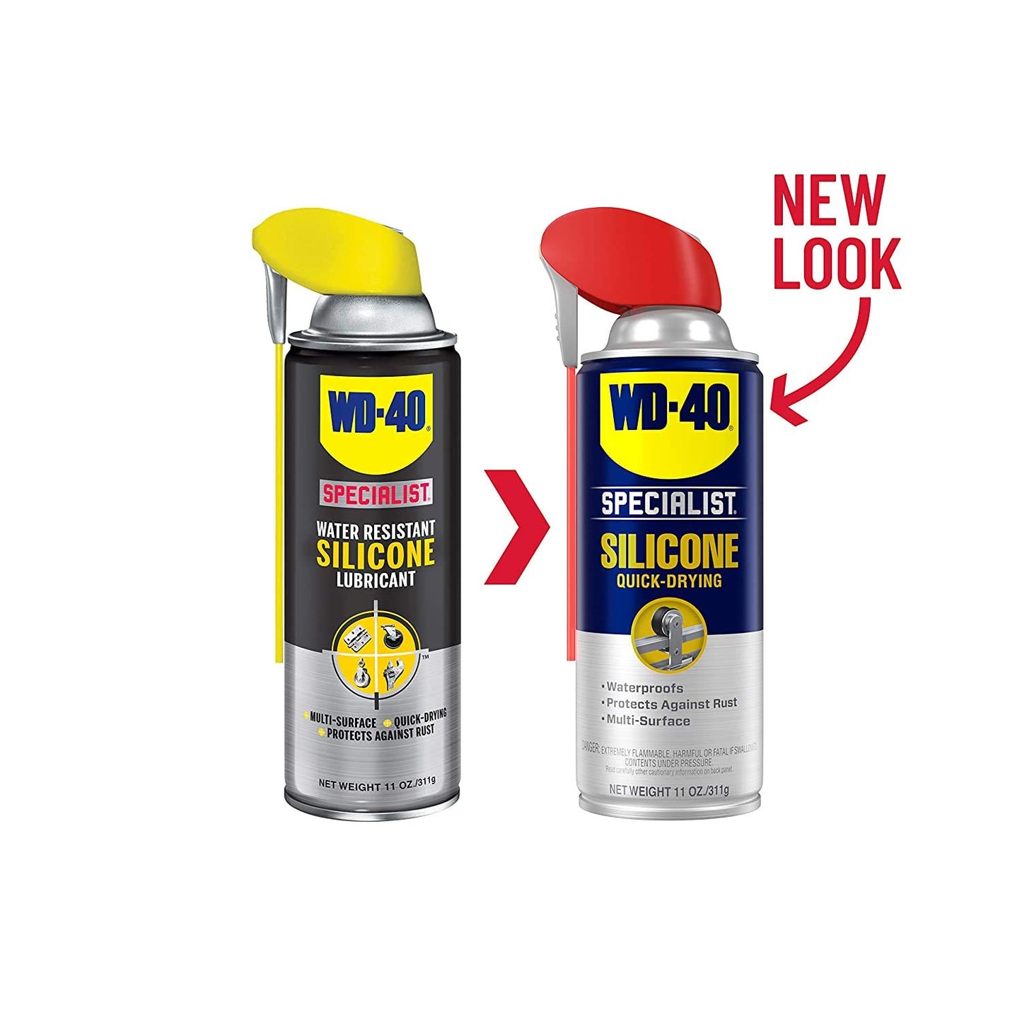WD-40 Specialist Silicone Lubricant with Smart Straw Sprays 2 Ways, Twin-Pack, 11 OZ