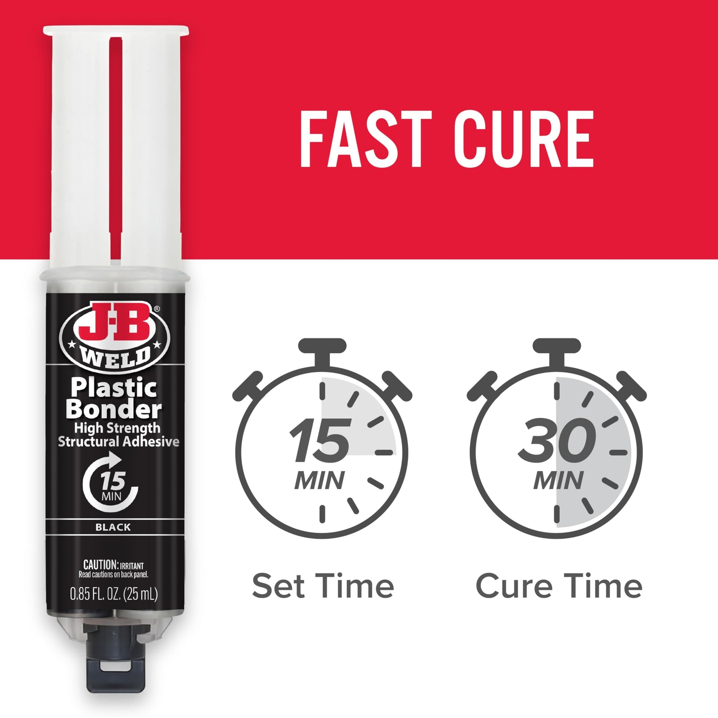 J-B Weld Plastic Bonder Black 25ml Syringe
