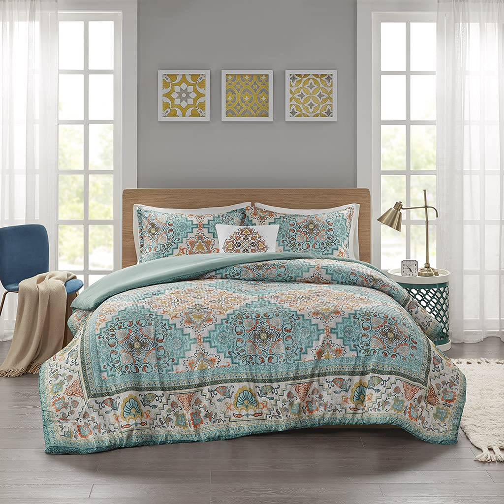 Intelligent Design Polyester Seersucker Printed Duvet Cover Set ID12-1873