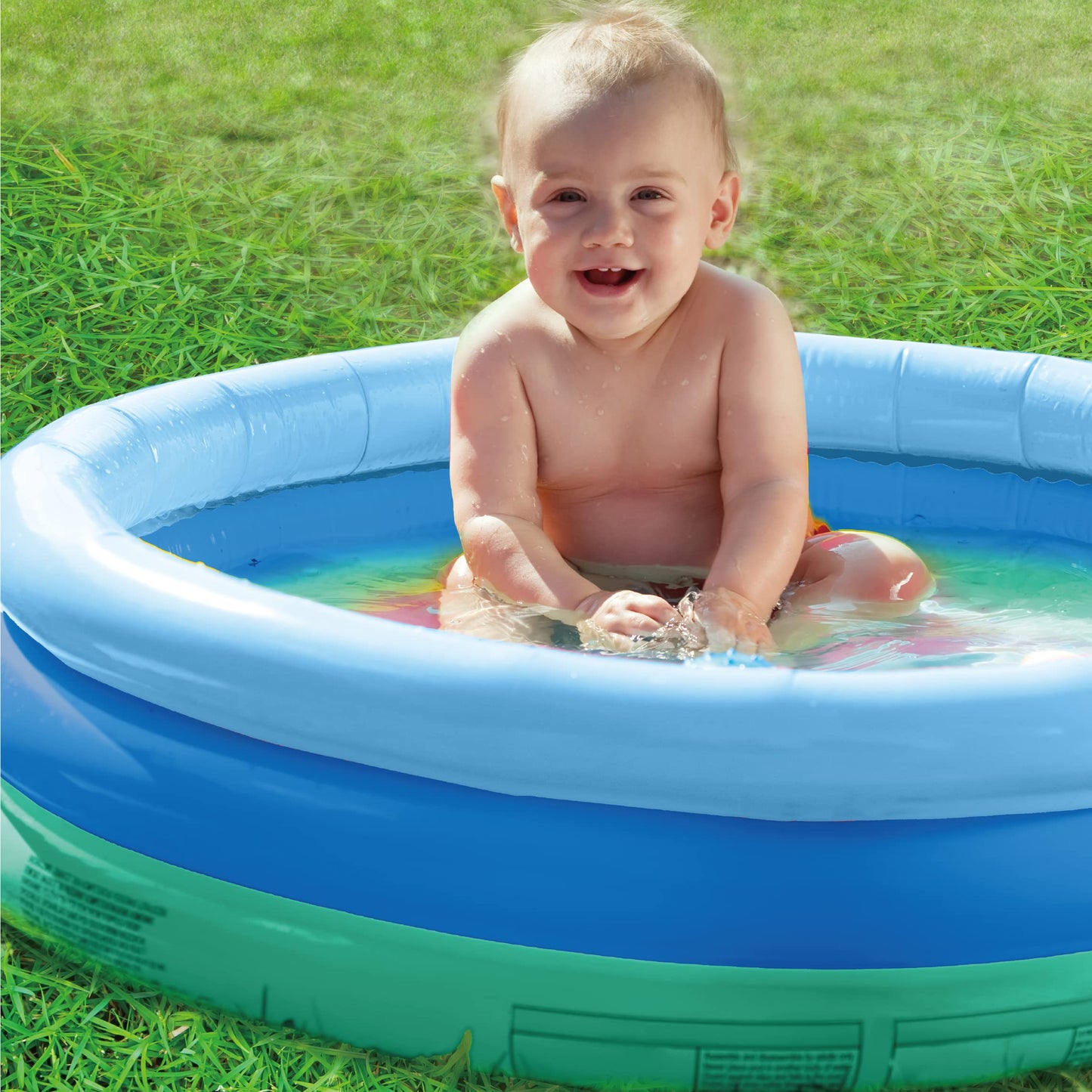 3 Ring Inflatable Pool - Kiddie Pool Floats 51"- Kids Pool Round 3 Ring Pool for Summer Outside Backyard Fun - for Children 3 Years Old and Up