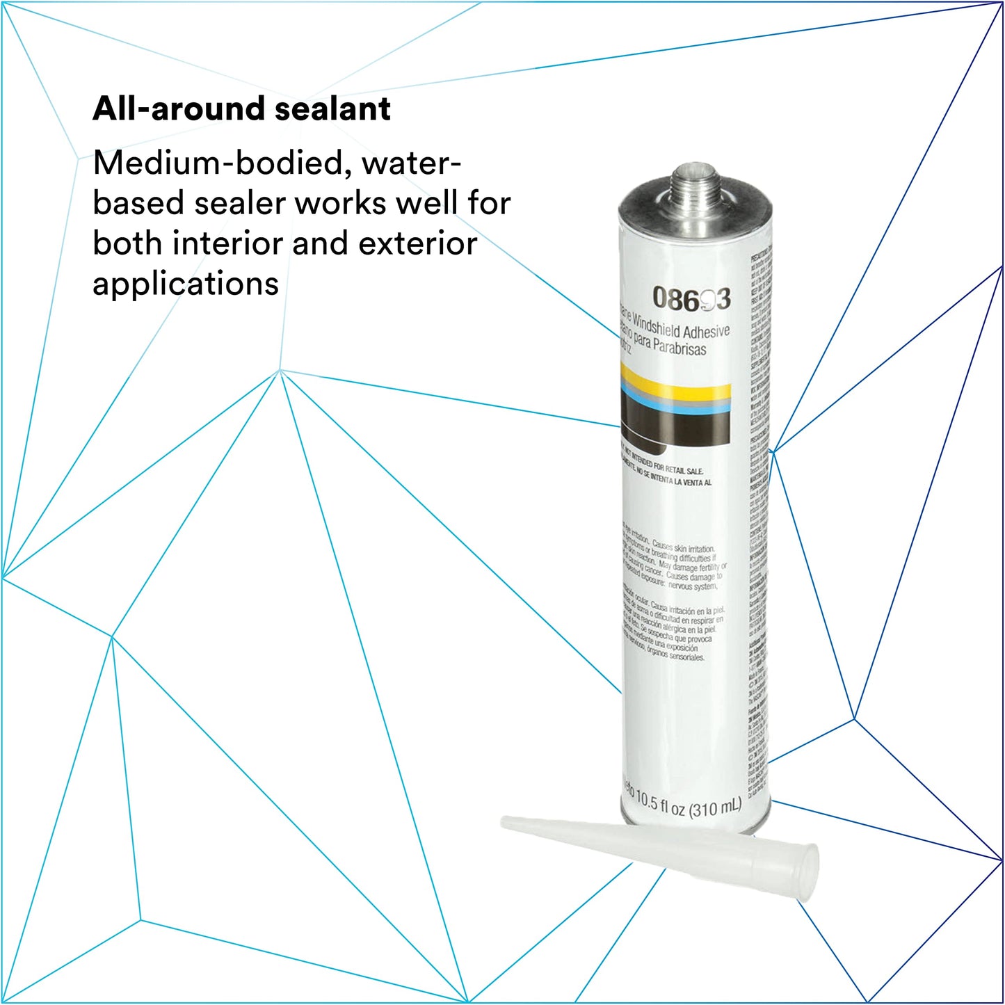 3M Auto Glass Urethane Windshield Adhesive, 10.5 fl oz Cartridge