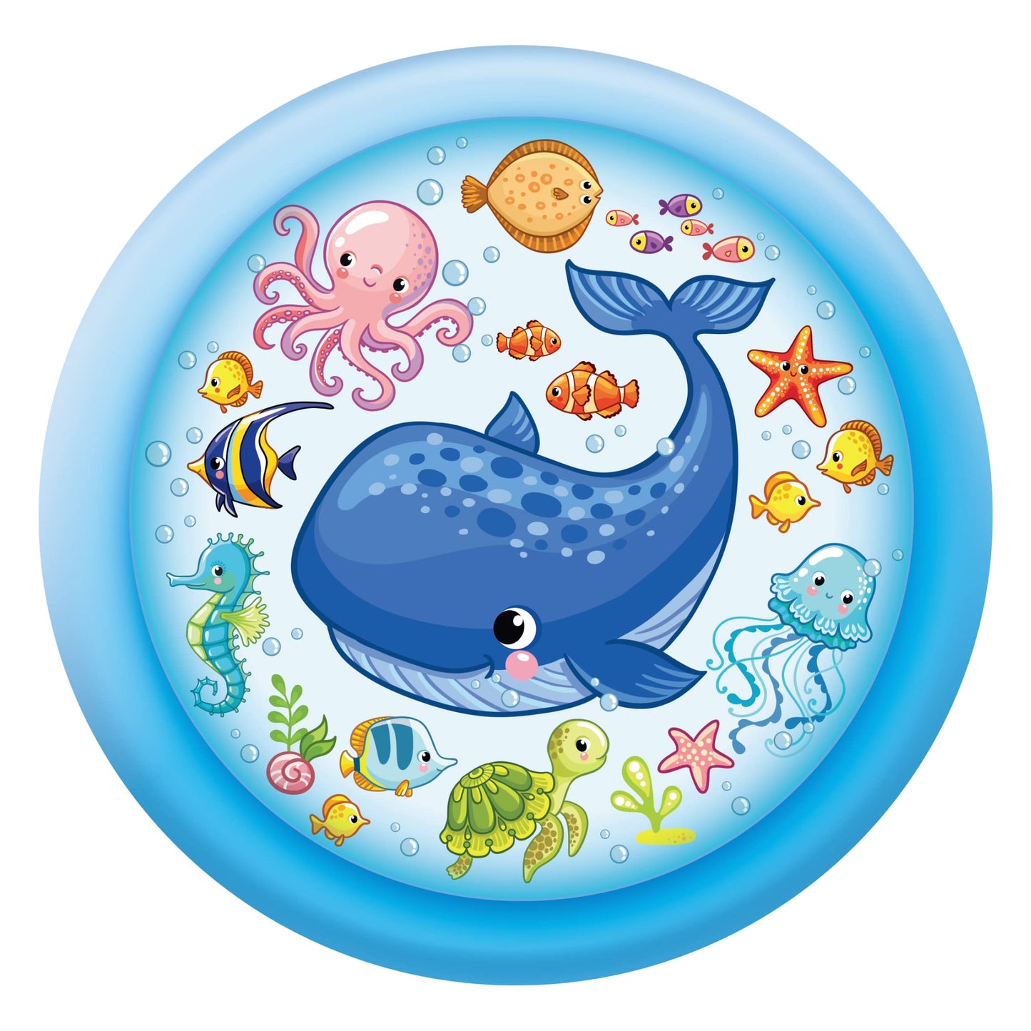 3 Ring Inflatable Pool - Kiddie Pool Floats 51"- Kids Pool Round 3 Ring Pool for Summer Outside Backyard Fun - for Children 3 Years Old and Up