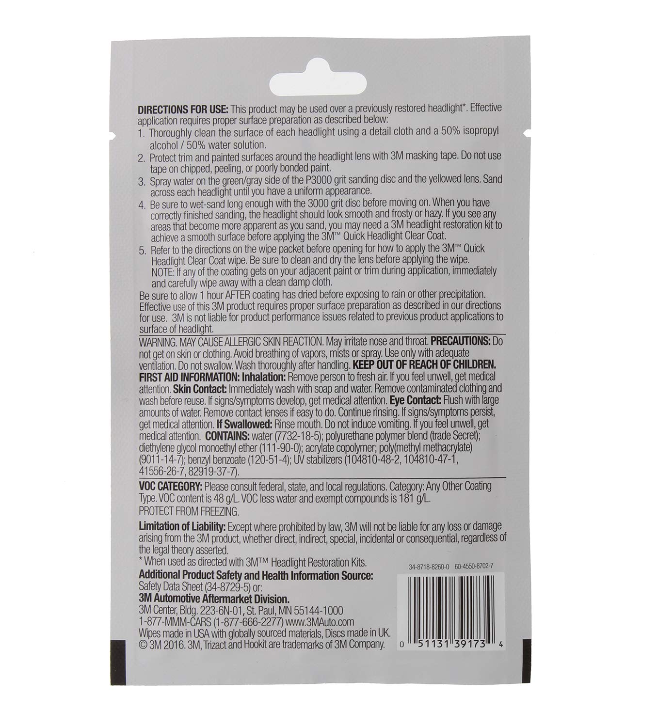 3M Quick Headlight Kit, Helps Remove Light Haziness & Yellowing in Minutes