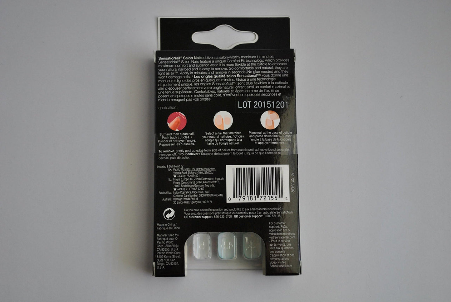 Sensationail Salon Nails Set, 28 Nails, 14 Sizes, Short, Pre-Glued 72155