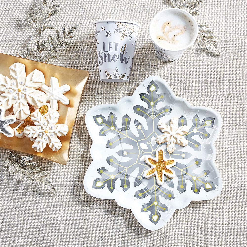 Christmas Shining Snowflake Party Tableware, Balloons and Decorations