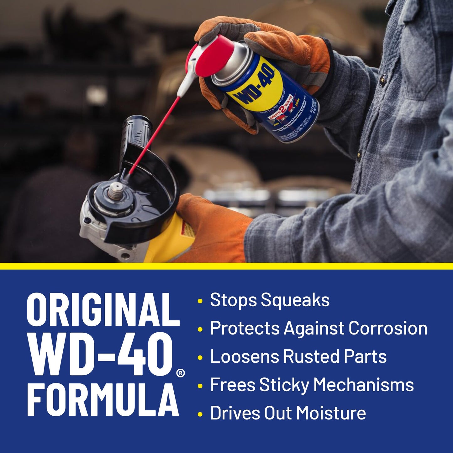 WD-40 Original Formula, Multi-Use Product with Smart Straw Sprays 2 Ways,12 OZ