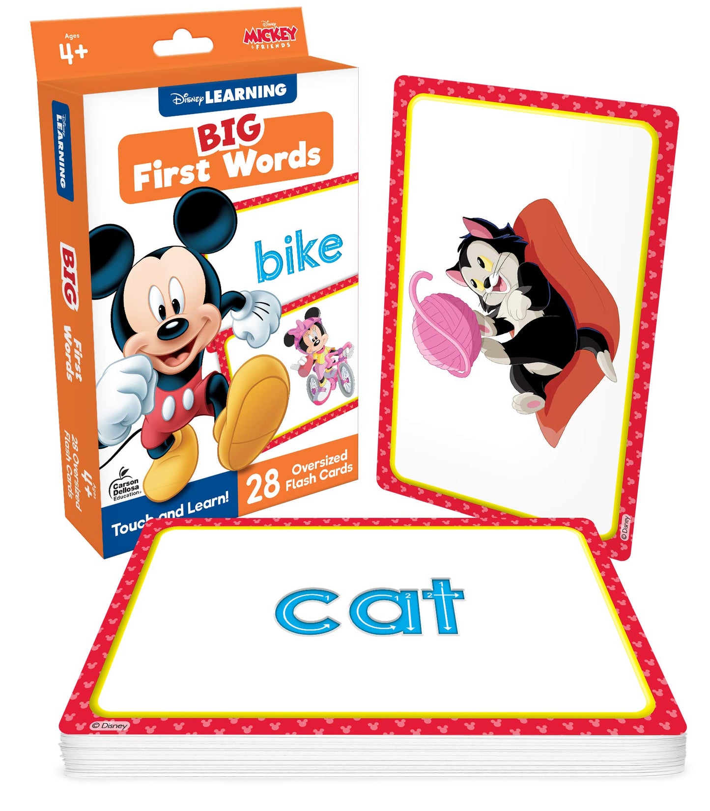 Disney Learning Mickey & Friends BIG First Words Flash Cards for Kids Ages 4-8, Sight Words Flash Cards and Letter Tracing Practice,Preschool, Kindergarten and 1st Grade, Phonics Flash Cards