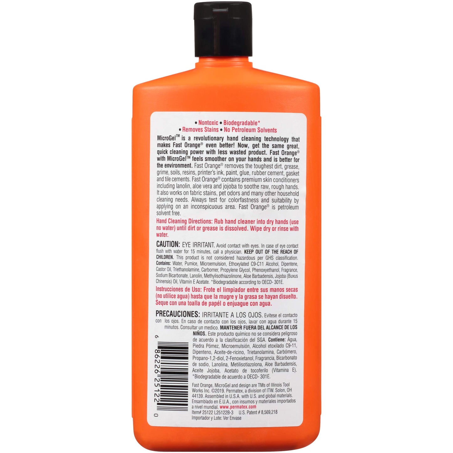 Permatex 25122-12PK Fast Orange Pumice Lotion Hand Cleaner - 15 fl. oz., (Pack of 12)