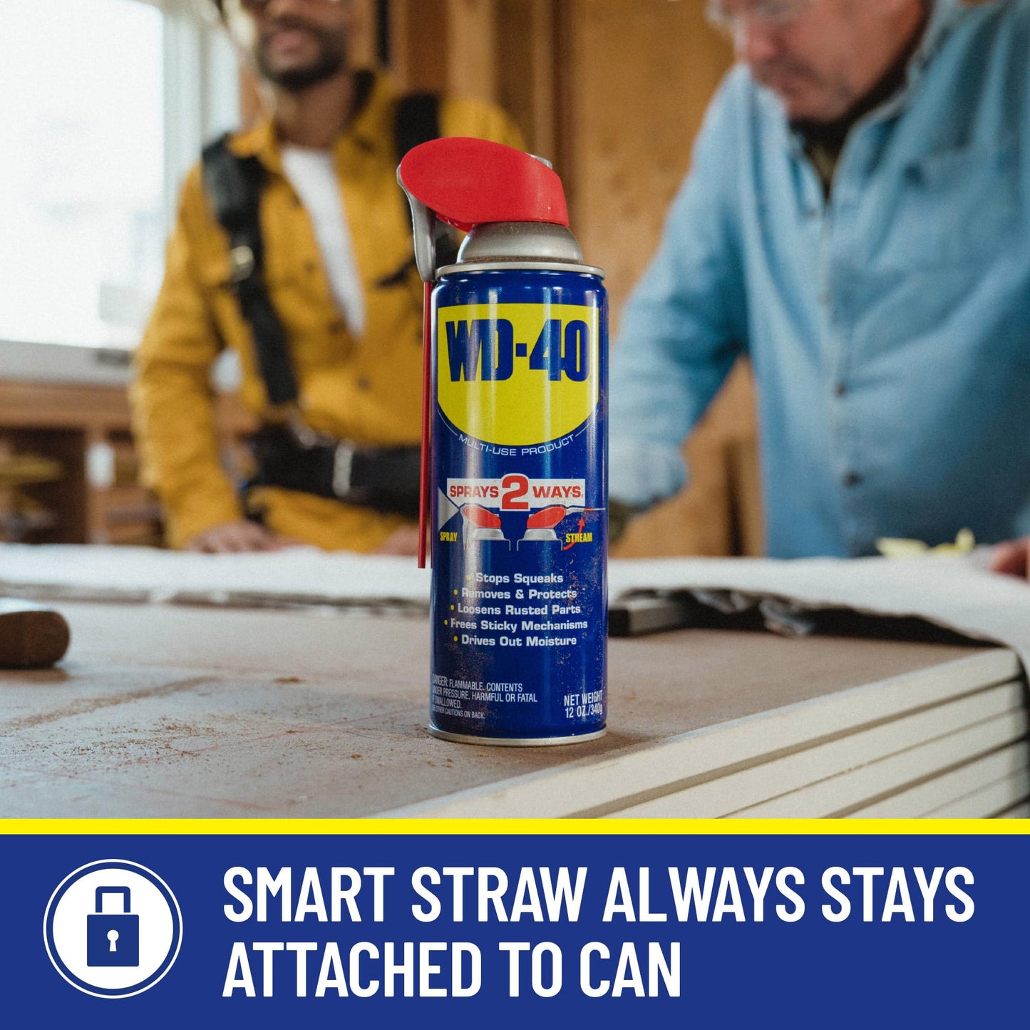 WD-40 Original Formula, Multi-Use Product with Smart Straw Sprays 2 Ways,12 OZ