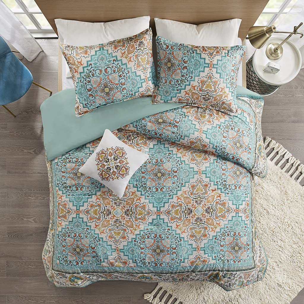 Intelligent Design Polyester Seersucker Printed Duvet Cover Set ID12-1873