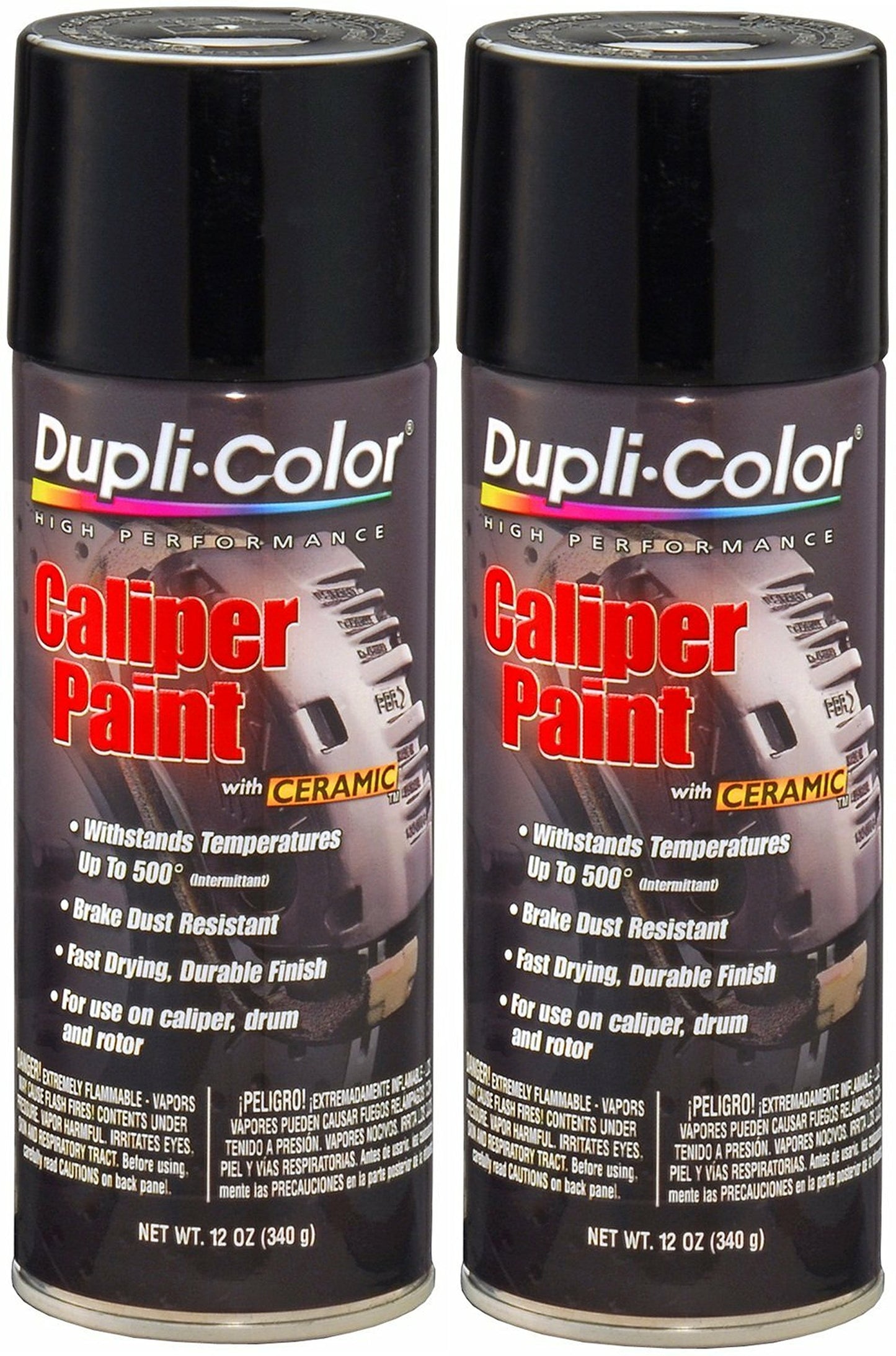 Dupli-Color BCP105 Satin Black Caliper Paint with Ceramic 12 oz. Aerosol (2 Pack)