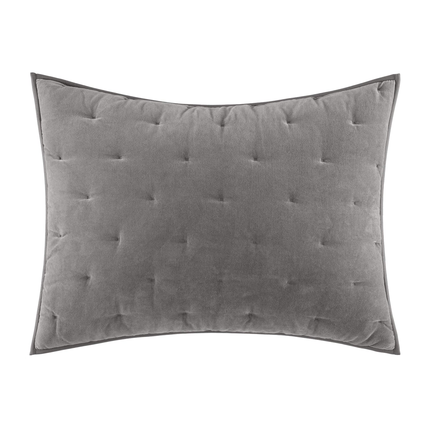 Vera Wang | Velvet Collection | Ultra Soft and Cozy, Breathable and Lightweight Pillow Sham, Elegant and Modern Style for Bedroom Décor, King, Grey