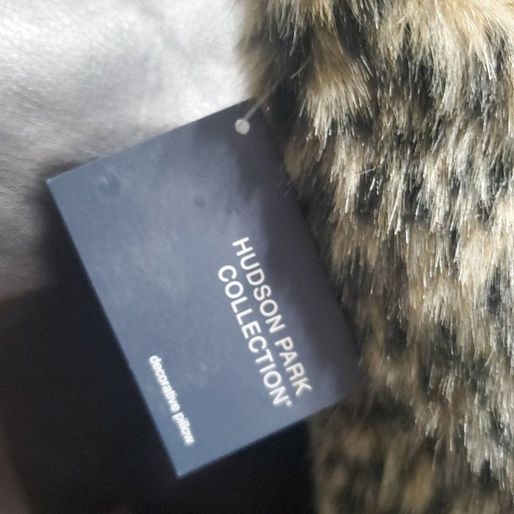 Hudson Park Leopard Fur Decorative Pillow, 20 x 20