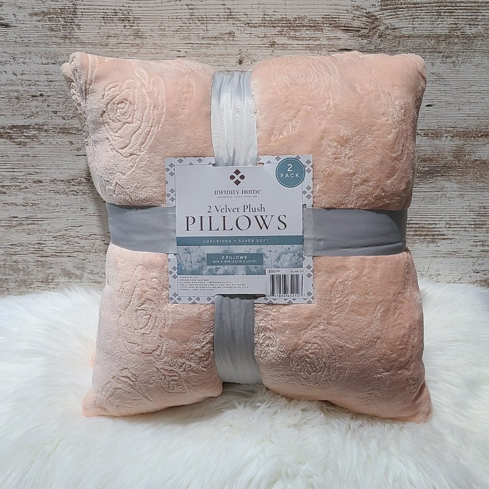 Infinity Home 2 Pack Velvet Plush Pillows