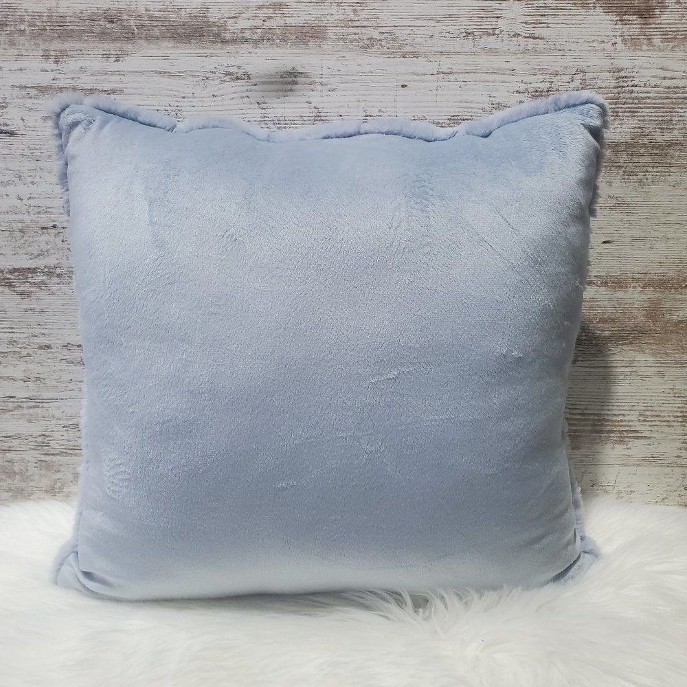 Villa Luxe Blue Tile Fur Decorative Pillow, 20 x 20