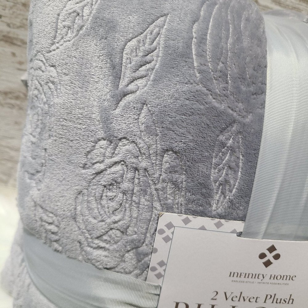 Infinity Home 2 Pack Velvet Plush Pillows