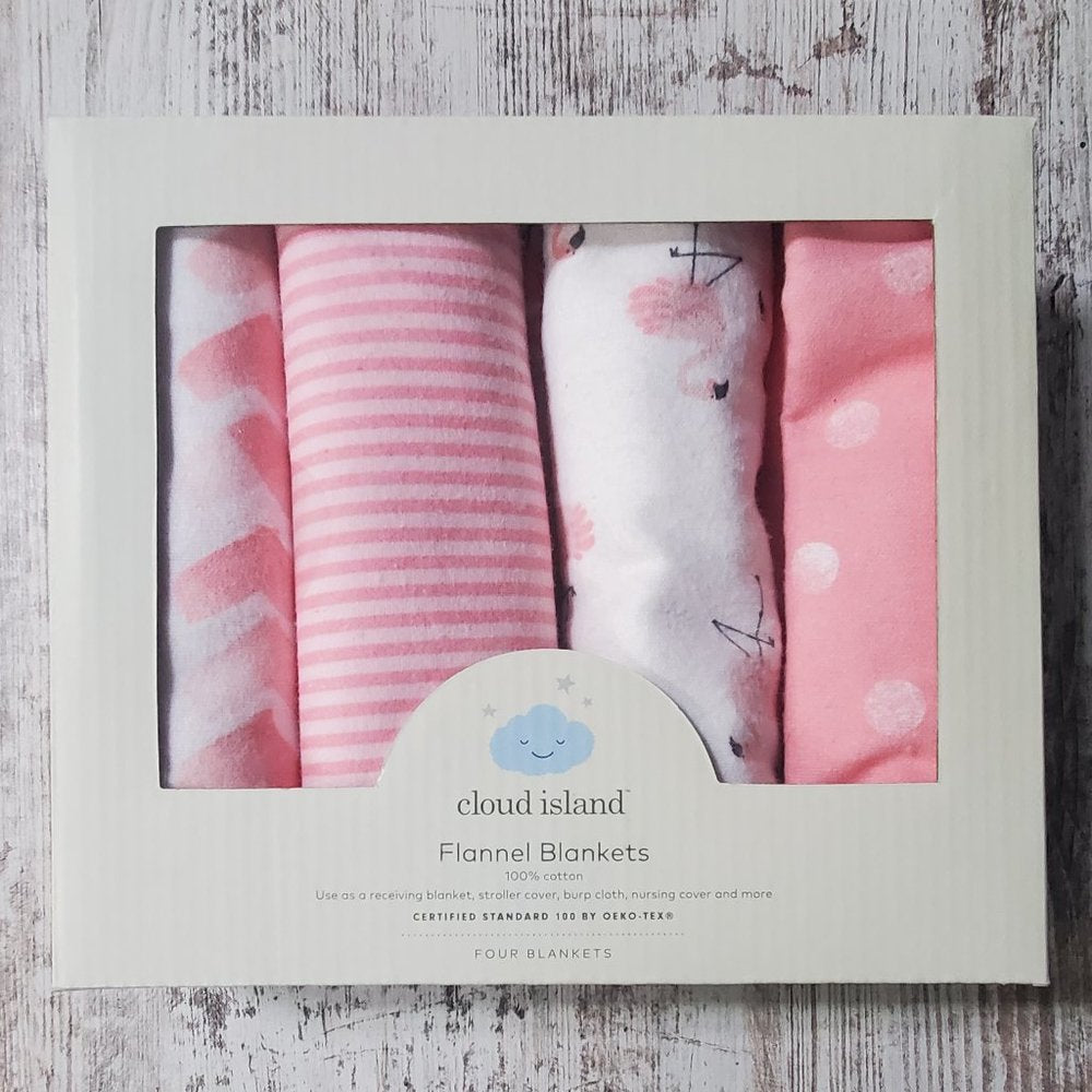 Flannel Baby Blankets Flamingos - Cloud Island Pink 4pk