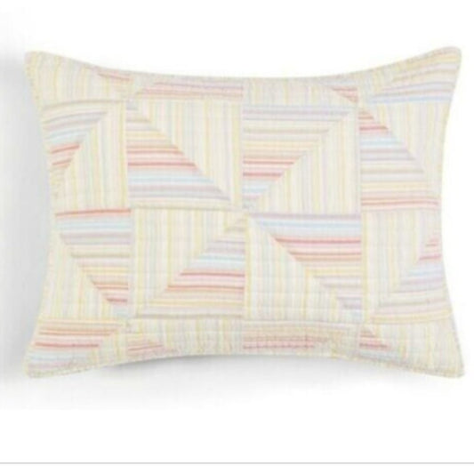 Martha Stewart Flora Fauna Yarn Dye Patchwork 100% Cotton Sham, Standard NWT!