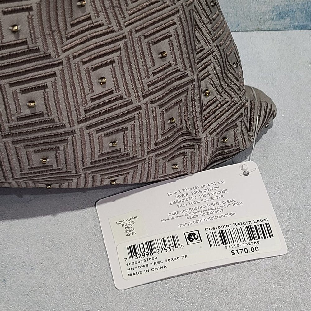 Hotel Collection Honeycomb Trellis 20in x 20in Decorative Pillow