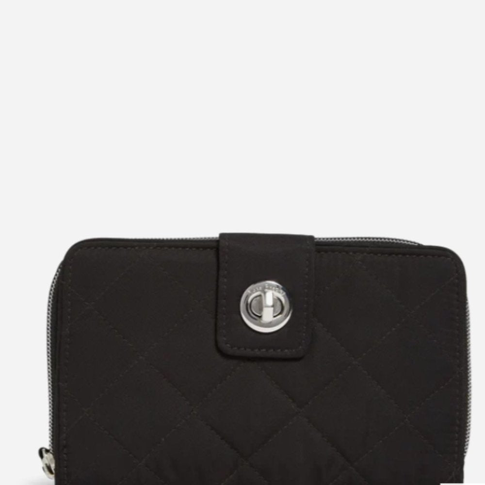 RFID Turnlock Wallet in Performance Twill, Black