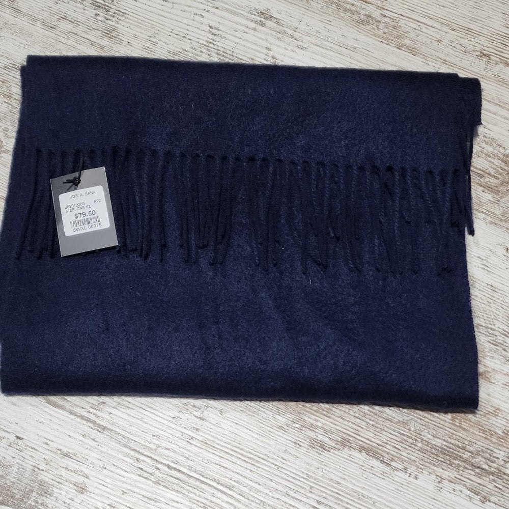 Jos. A. Bank Cashmere Scarf #8WXL , Navy NWT!!