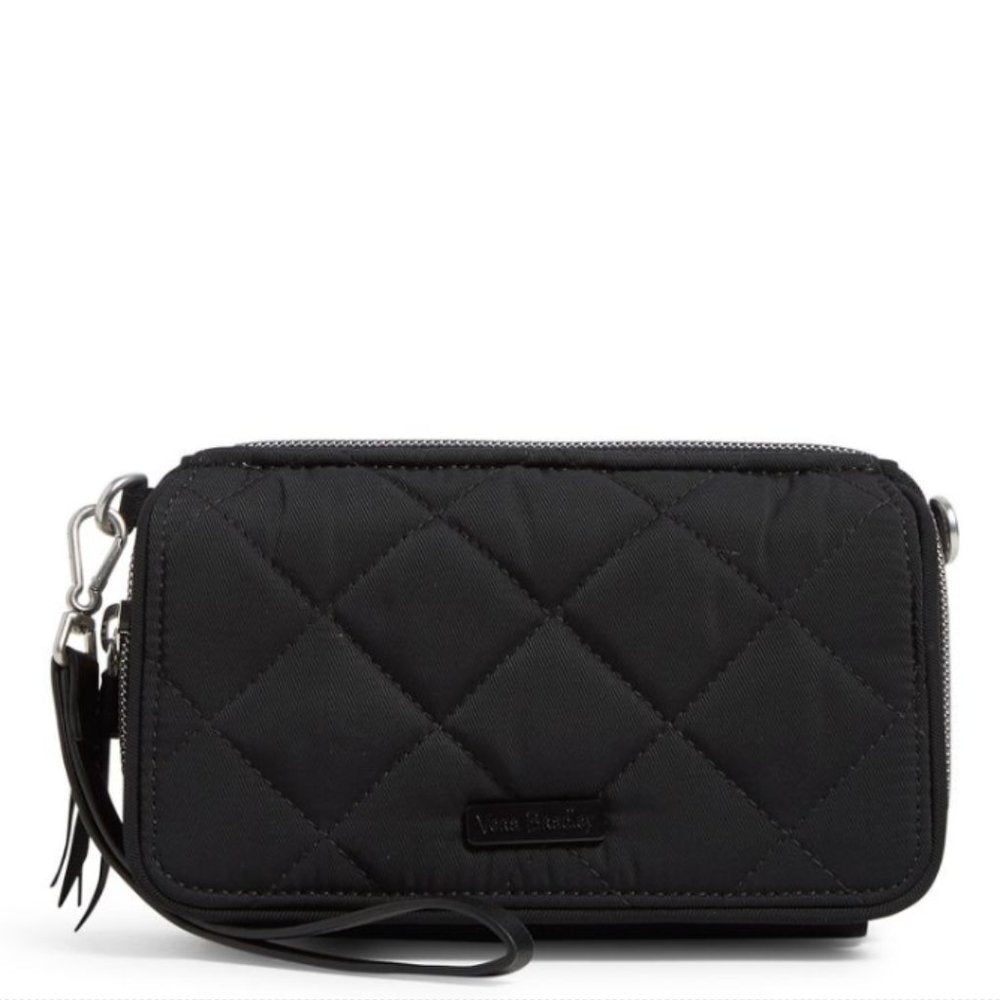 Vera Bradley Women's Performance Twill RFID All in One Crossbody Bag, Black