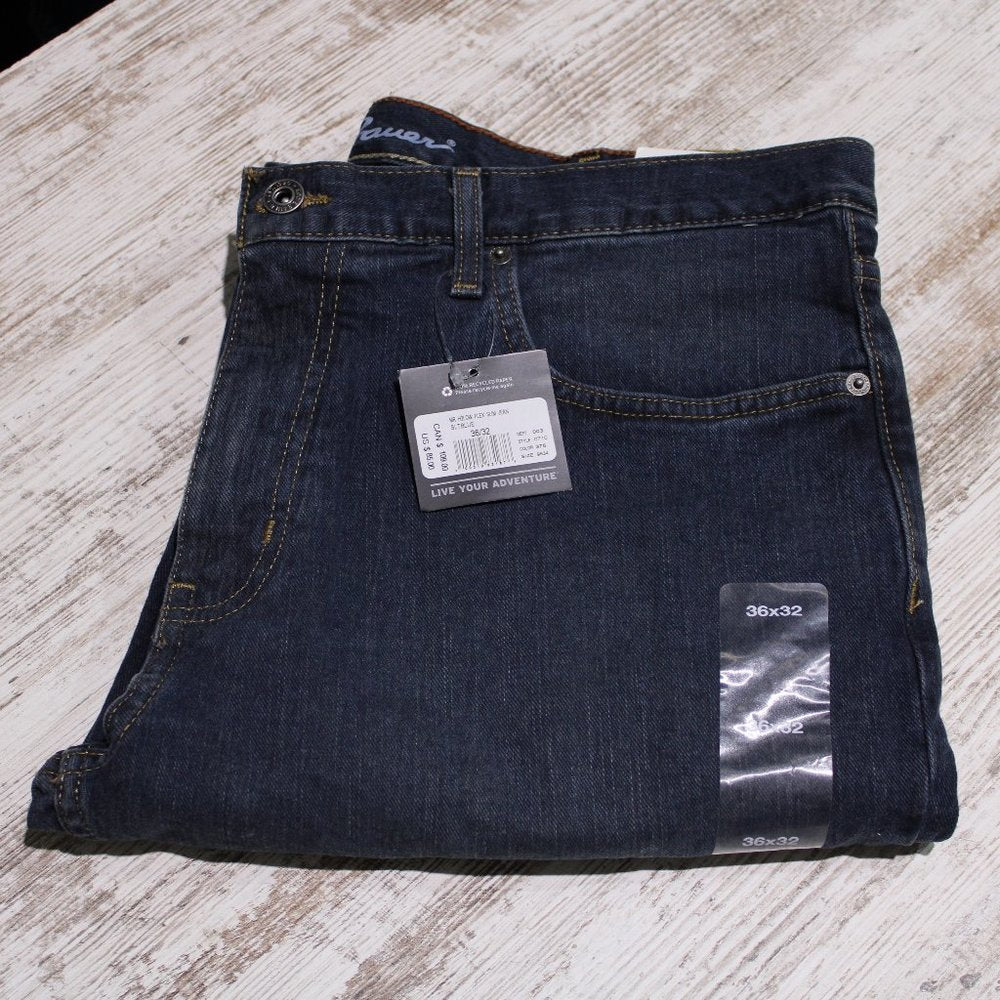 Eddie Bauer Men's H2Low Flex Jeans - Slim, Slate Blue, 36/32 NWT!