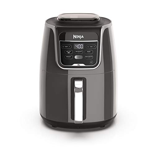 Ninja AF101 Air Fryer that Crisps, Roasts, Reheats, & Dehydrates, for Quick, Easy Meals, 4 Quart Capacity, & High Gloss Finish, Grey