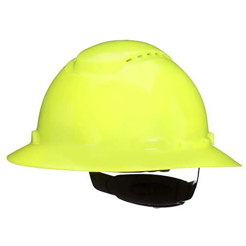 3M Hard Hat SecureFit H-800 Series Full Brim Style Safety Helmet with Uvicator Sensor, 4-Point Pressure Diffusion Ratchet Suspension, ANSI Z87.1