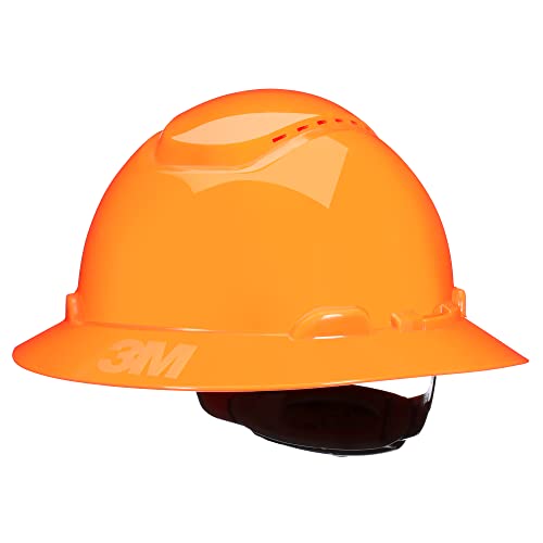 3M Hard Hat SecureFit H-800 Series Full Brim Style Safety Helmet with Uvicator Sensor, 4-Point Pressure Diffusion Ratchet Suspension, ANSI Z87.1