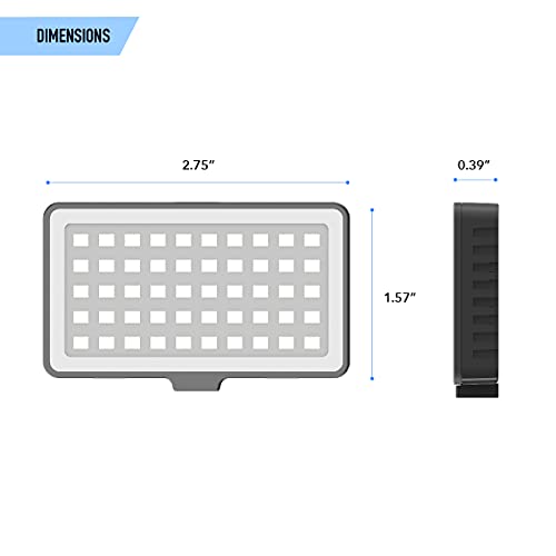 DigiPower GoViral - InstaFame - Super Compact 50 LED Video Light (3.5W) Features 350 Lumens, 3-Level Adjustable Brightness Includes Phone & Camera Adapter, 3 Color Diffusers & Micro USB Cable