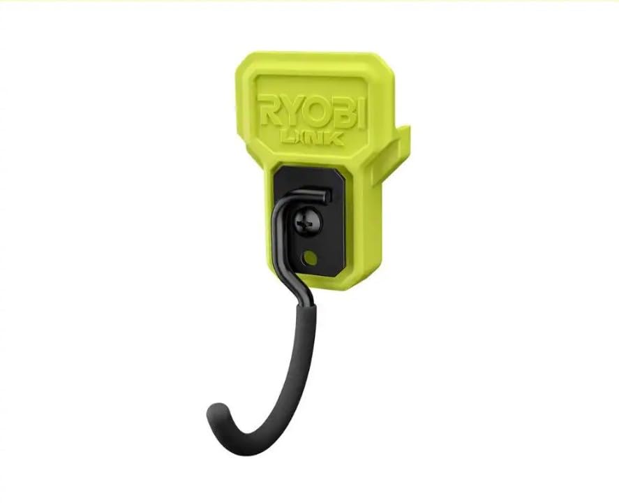 Ryobi Reversible J Hook Non-Slip Coating Steel Hook 15 lb.Weight Capacity Wall Mounted Hooks Wall-Mountable J Hook for Small Items Maximizing Wall Rail Space