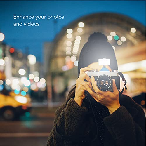 DigiPower GoViral - InstaFame - Super Compact 50 LED Video Light (3.5W) Features 350 Lumens, 3-Level Adjustable Brightness Includes Phone & Camera Adapter, 3 Color Diffusers & Micro USB Cable