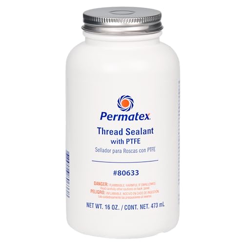 Permatex 80633-12PK Thread Sealant with PTFE, 16 oz. (Pack of 12)