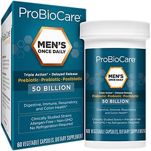Men's Once Daily Probiotic - Digestive Health - 50 Billion CFUs (60 Capsules)